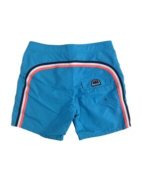 Sundek Turquoise Swim Shorts with Orange Logo Tabs